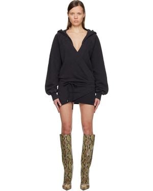 The Attico American Fleece Minidress - Black
