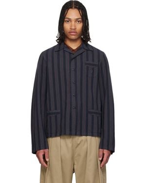 Maison Margiela Cotton Striped Overshirt - Blue