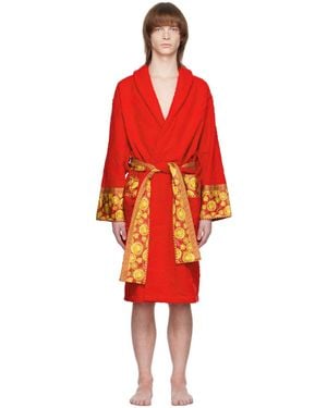 Versace レッド バロッコ バスローブ