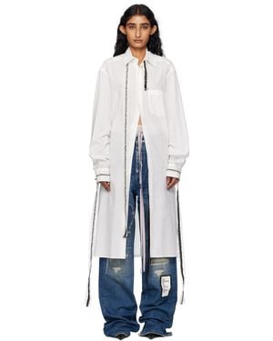 Ann Demeulemeester Gabi Long Draped Ribbons Shirt - Black