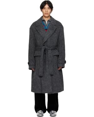 ANDERSSON BELL Mattia Shaggy Wool Robe Coat - Black