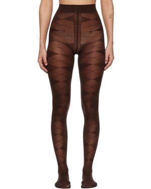 Swedish Stockings Rebecka Argyle Tights - Brown
