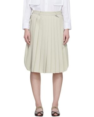 Maison Mihara Yasuhiro Combined Pleats Cargo Midi Skirt - Natural