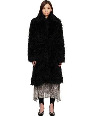 Acne Studios Belted Faux-Fur Coat - Black