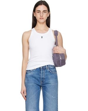 Ami Paris Cotton Ami De Coeur Tank Top - Blue