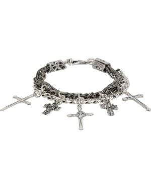 Emanuele Bicocchi Gothic Cross Charm Bracelet - Black