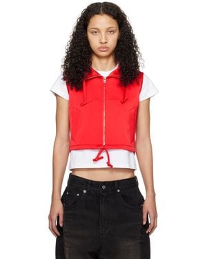 we11done Hooded Vest - Red