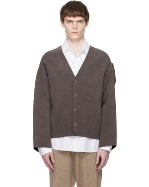 Entire studios Taupe Minimal Suede Jacket - Black
