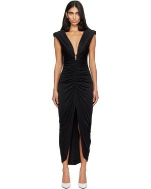 Versace Robe Longue Noire En Jersey