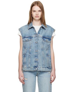 Anine Bing Rory Denim Vest - Black