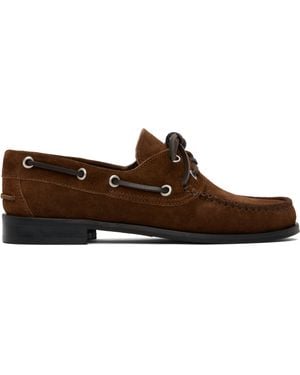 Aeyde Harris Suede Boat Shoes - Black