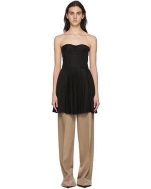 ROKH Pleated Corset Dress - Black