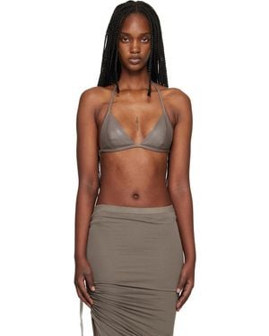 Rick Owens Temple Waxy Lamb Leather Bra - Black