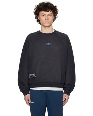 Aape By A Bathing Ape Pull Molletonné Noir À Col Ras Du Cou Et À Écussons À Logo