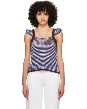 A.P.C. . Multicolor Crocheted Tank Top - Blue