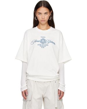 Acne Studios Off- Embroidered Long Sleeve T-Shirt - White