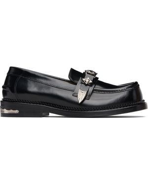 Toga Polished Leather Loafers - Black