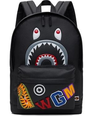 A Bathing Ape Sac À Dos De Promenade Noir À Requin Emblématique