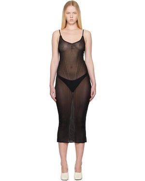 ALAINPAUL Knit Justaucorps Maxi Dress - Black