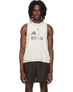 Song For The Mute Off- Adidas Originals Edition Adirun01 Running Tank Top - Black