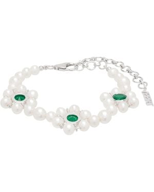 Veert 'The Trio Flower Pearl' Bracelet - Black
