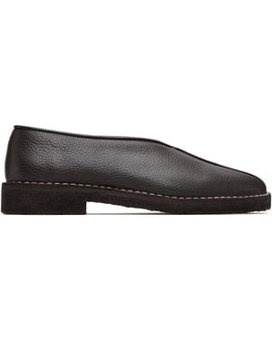 Lemaire Piped Crepe Loafers - Black