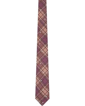 Vivienne Westwood Cravate De 7 Cm De Largeur Mauve À Motif Louth Tartan - Violet