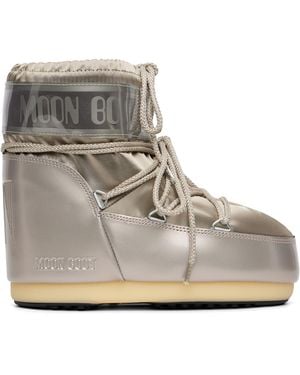 Moon Boot Icon Low Glance Satin Boots - Grey