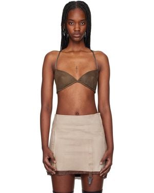 Liza Keane Eros Leather Bra - Black