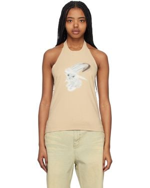 we11done Halter Tank Top - Natural