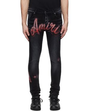 Amiri '' Airbrush Logo Skinny Jeans - Black