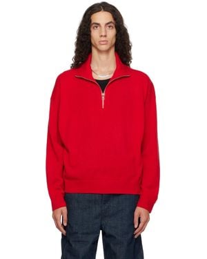 YACAIA Y-0019 Half-zip Merinocashmere Jumper - Red