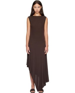 Alaïa Backless Jersey Crepe Midi Dress - Brown