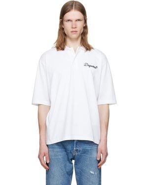 DSquared² Polo De Tennis Blanc À Logo Manuscrit
