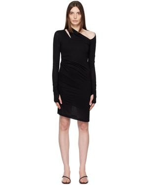 Helmut Lang Black Scala Midi Dress