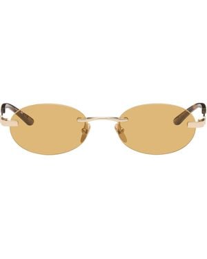 Gucci Oval-Frame Sunglasses - Brown