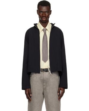 mfpen Leisure Woven Zip Up Jumper - Black