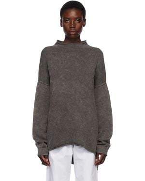 Lauren Manoogian Pull Fade Gris À Bords Roulés - Noir