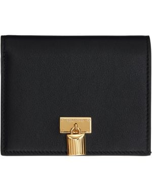 Tom Ford ブラック グレインレザー パドロック コンパクトウォレット