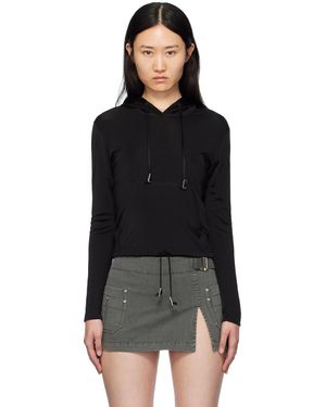 Dion Lee ブラック Lustrous Shrunken フーディ