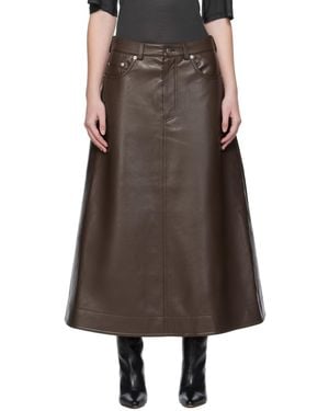 Nanushka Cintia Regenerated Leather Maxi Skirt - Brown