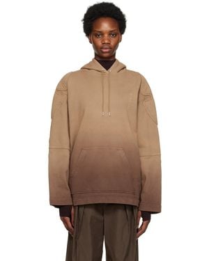Dion Lee Brown & Taupe Padded Sunfade Hoodie
