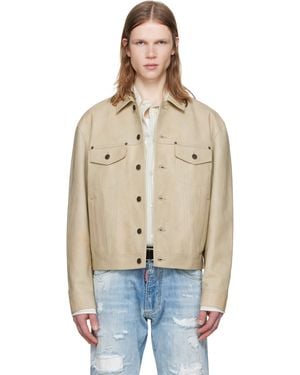 DSquared² Leather Jean Jacket - Blue