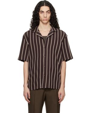 BOSS Striped Relaxed-Fit Stretch Cotton Shirt - Black