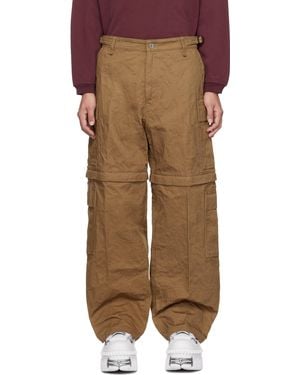 Vetements Metalized Wrinkled Cargo Trousers - Brown