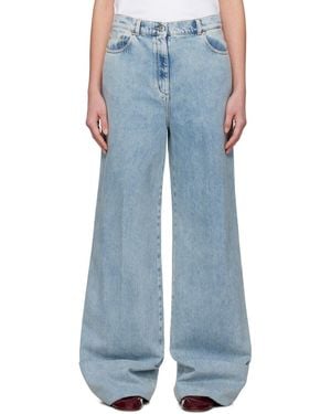 Lanvin Wide-Leg Cuffed Jeans - Blue