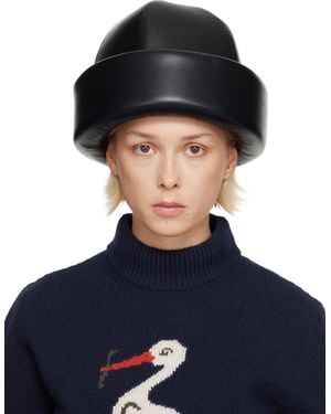Duran Lantink Padded Leather Beanie - Blue