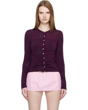 Fruity Booty Isola Sparkly Cardigan & Tank Top Set - Purple
