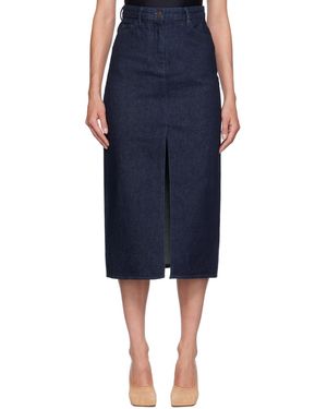 16Arlington Ille Denim Midi Skirt - Blue
