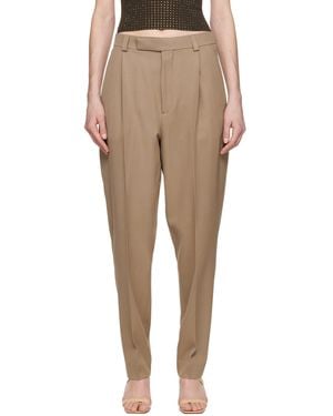 Teurn Studios Ssense Exclusive Pleated Trousers - Natural